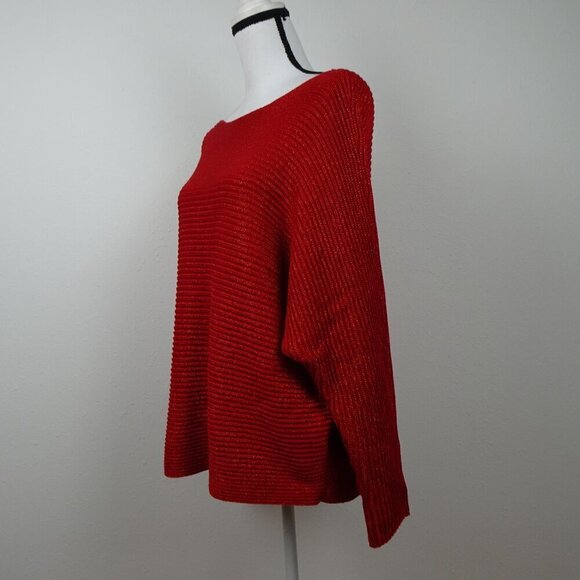 Ralph Lauren Metallic Sweater Top Women's Plus Size 2X Red Boat Neck - Picture 6 of 12